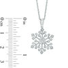 Thumbnail Image 1 of 0.09 CT. T.W. Diamond Snowflake Pendant in Sterling Silver