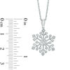 Thumbnail Image 2 of 0.09 CT. T.W. Diamond Snowflake Pendant in Sterling Silver