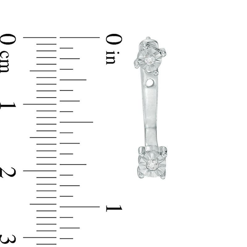 Main Image 3 of Diamond Accent Front/Back Earrings in Sterling Silver