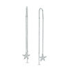 Thumbnail Image 1 of 0.09 CT. T.W. Diamond Star Threader Earrings in Sterling Silver