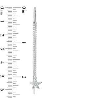 0.09 CT. T.W. Diamond Star Threader Earrings in Sterling Silver