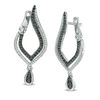 Thumbnail Image 0 of 0.45 CT. T.W. Enhanced Black and White Diamond Flame Twist Drop Earrings in 10K White Gold