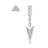 Thumbnail Image 1 of 0.09 CT. T.W. Diamond Pyramid Front/Back Earrings in Sterling Silver