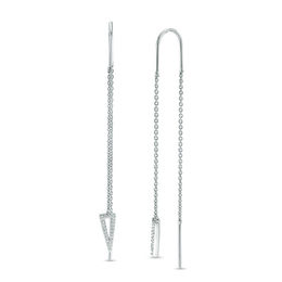 0.09 CT. T.W. Diamond Open Triangle Threader Earrings in Sterling Silver