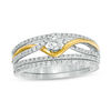 Thumbnail Image 0 of 0.45 CT. T.W. Diamond Bypass Split Shank Bridal Set in 10K Two-Tone Gold