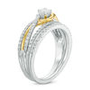 Thumbnail Image 1 of 0.45 CT. T.W. Diamond Bypass Split Shank Bridal Set in 10K Two-Tone Gold