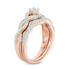 Thumbnail Image 1 of 0.45 CT. T.W. Diamond Bypass Frame Twist Bridal Set in 10K Rose Gold