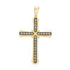 Thumbnail Image 1 of 0.50 CT. T.W. Champagne Diamond "X" Cross Necklace Charm in 10K Gold