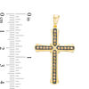 Thumbnail Image 2 of 0.50 CT. T.W. Champagne Diamond "X" Cross Necklace Charm in 10K Gold