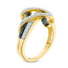 Thumbnail Image 1 of 0.37 CT. T.W. White and Black Diamond Crossover Ring in 10K Gold