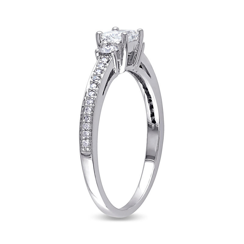 0.50 CT. T.W. Princess-Cut Diamond Three Stone Engagement Ring in 10K White Gold