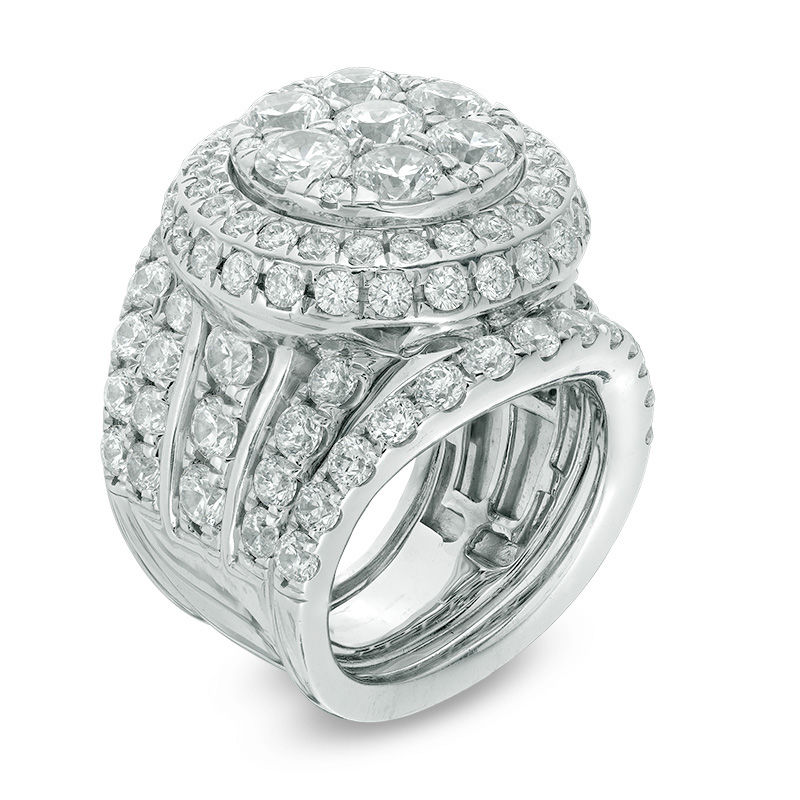 Main Image 2 of 7.00 CT. T.W. Composite Diamond Frame Three Piece Bridal Set in 14K White Gold