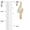 Thumbnail Image 1 of Ever Us™ 0.60 CT. T.W. Two-Stone Diamond Bypass Hoop Earrings in 14K Gold