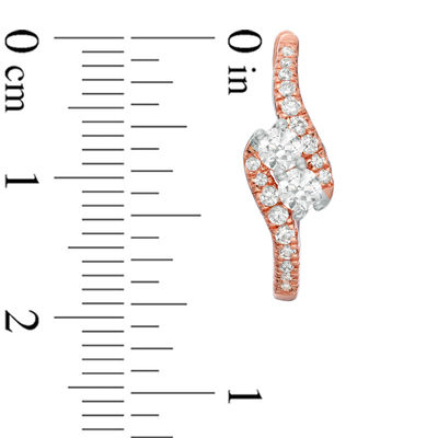 Ever Us™ 0.60 CT. T.W. Two-Stone Diamond Bypass Hoop Earrings in 14K Rose Gold