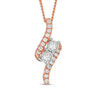Thumbnail Image 0 of Ever Us™ 0.25 CT. T.W. Two-Stone Diamond Bypass Pendant in 14K Rose Gold - 19"