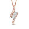 Ever Us™ CT. T.W. Two-Stone Diamond Bypass Pendant in 14K Rose Gold