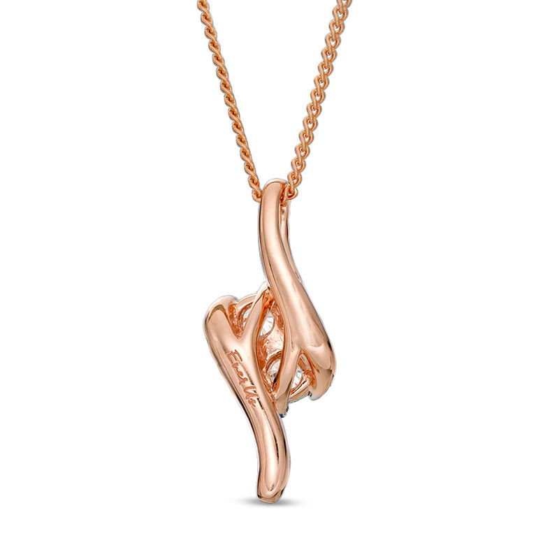 Ever Us™ 0.25 CT. T.W. Two-Stone Diamond Bypass Pendant in 14K Rose Gold - 19"