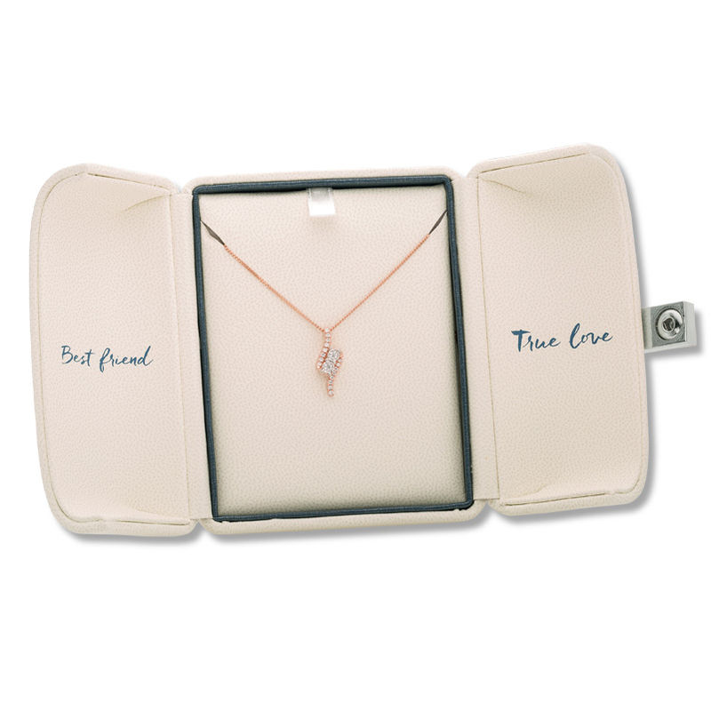 Ever Us™ 0.25 CT. T.W. Two-Stone Diamond Bypass Pendant in 14K Rose Gold - 19"