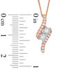 Thumbnail Image 3 of Ever Us™ 0.25 CT. T.W. Two-Stone Diamond Bypass Pendant in 14K Rose Gold - 19"