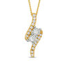 Thumbnail Image 0 of Ever Us™ 0.25 CT. T.W. Two-Stone Diamond Bypass Pendant in 14K Gold - 19"