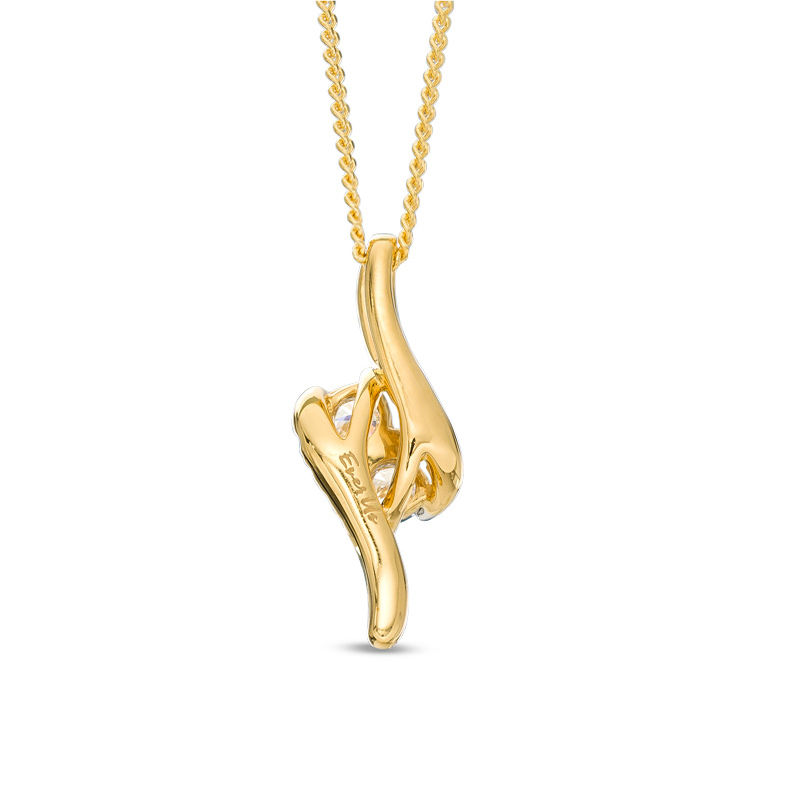 Ever Us™ 0.25 CT. T.W. Two-Stone Diamond Bypass Pendant in 14K Gold - 19"