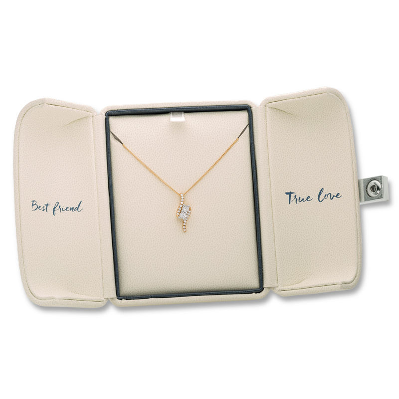 Ever Us™ 0.25 CT. T.W. Two-Stone Diamond Bypass Pendant in 14K Gold - 19"