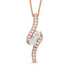 Thumbnail Image 0 of Ever Us™ 0.50 CT. T.W. Two-Stone Diamond Bypass Pendant in 14K Rose Gold - 19"