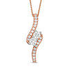 Thumbnail Image 1 of Ever Us™ 0.50 CT. T.W. Two-Stone Diamond Bypass Pendant in 14K Rose Gold - 19"