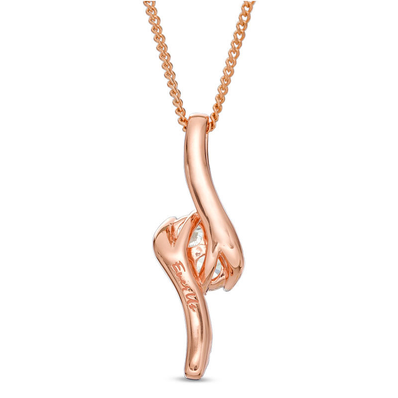 Main Image 2 of Ever Us™ 0.50 CT. T.W. Two-Stone Diamond Bypass Pendant in 14K Rose Gold - 19"