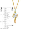 Thumbnail Image 4 of Ever Us™ 0.50 CT. T.W. Two-Stone Diamond Bypass Pendant in 14K Gold - 19"