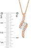 Thumbnail Image 3 of Ever Us™ 0.75 CT. T.W. Two-Stone Diamond Bypass Pendant in 14K Rose Gold - 19"