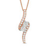 Thumbnail Image 1 of Ever Us™ 1.00 CT. T.W. Two-Stone Diamond Bypass Pendant in 14K Rose Gold - 19"