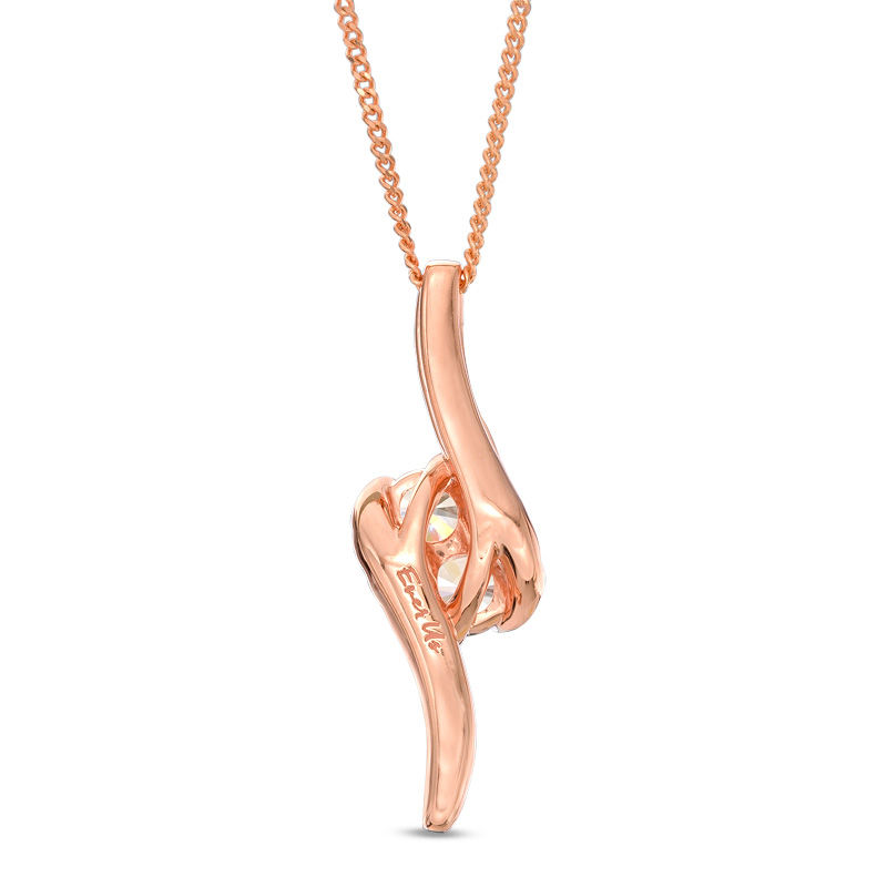 Main Image 2 of Ever Us™ 1.00 CT. T.W. Two-Stone Diamond Bypass Pendant in 14K Rose Gold - 19"