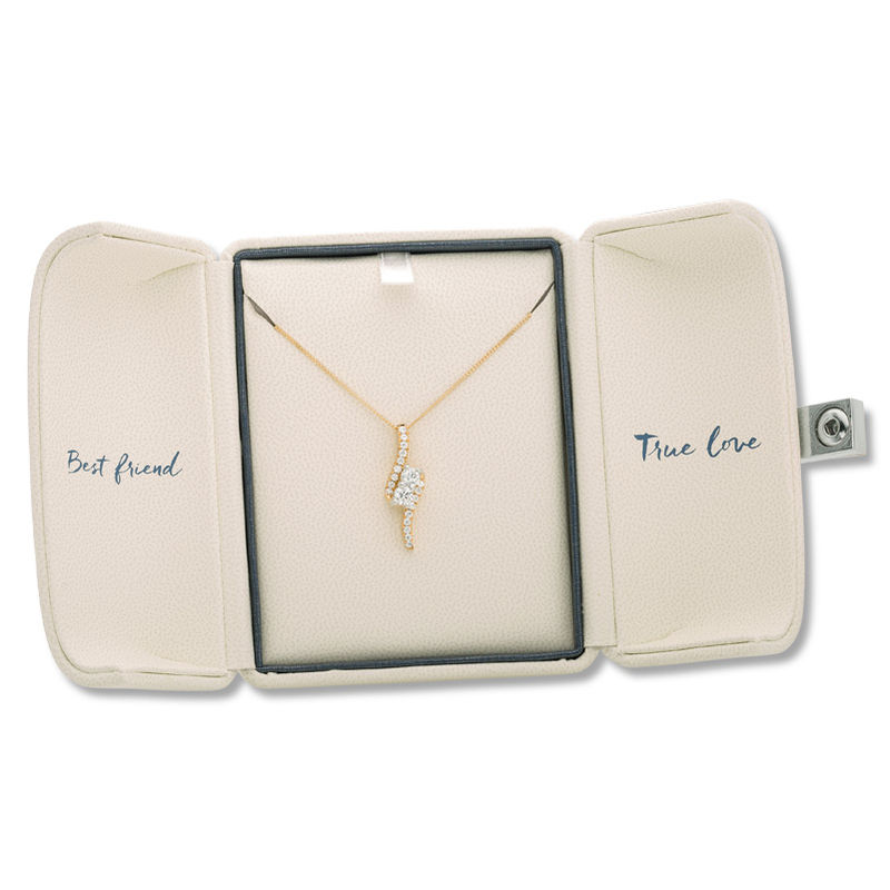 Ever Usâ¢ 1.00 CT. T.W. Two-Stone Diamond Bypass Pendant in 14K Gold - 19"