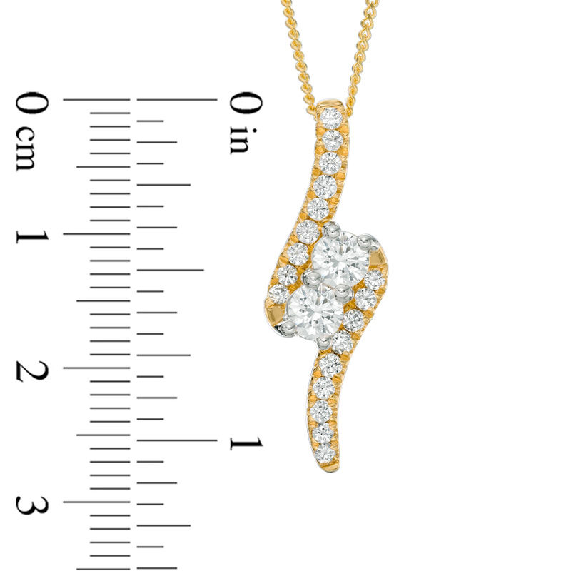 Ever Usâ¢ 1.00 CT. T.W. Two-Stone Diamond Bypass Pendant in 14K Gold - 19"