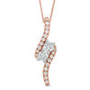 Thumbnail Image 1 of Ever Us™ 1.50 CT. T.W. Two-Stone Diamond Bypass Pendant in 14K Rose Gold - 19"