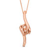 Thumbnail Image 2 of Ever Us™ 1.50 CT. T.W. Two-Stone Diamond Bypass Pendant in 14K Rose Gold - 19"