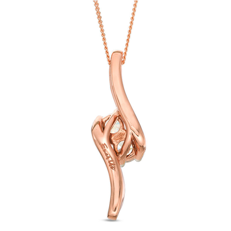 Main Image 2 of Ever Us™ 1.50 CT. T.W. Two-Stone Diamond Bypass Pendant in 14K Rose Gold - 19"