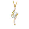 Thumbnail Image 0 of Ever Us™ 1.50 CT. T.W. Two-Stone Diamond Bypass Pendant in 14K Gold - 19"