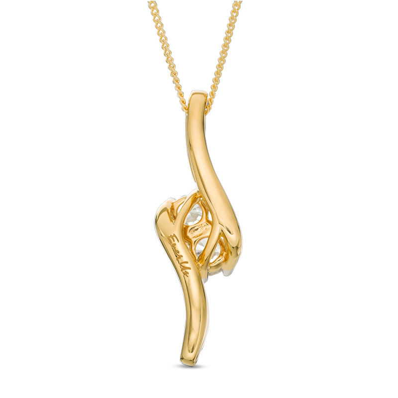 Main Image 2 of Ever Us™ 1.50 CT. T.W. Two-Stone Diamond Bypass Pendant in 14K Gold - 19"