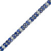 Oval Lab-Created Blue and White Sapphire Double Row Bracelet in Sterling Silver - 7.25