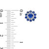 Thumbnail Image 2 of 4.0mm Lab-Created Blue and White Sapphire Flower Frame Stud Earrings in 10K White Gold