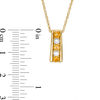 Thumbnail Image 2 of Alternating Citrine and Lab-Created White Sapphire Pendant and Hoop Earrings Set in Sterling Silver with 14K Gold Plate