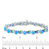 Thumbnail Image 3 of Multi-Gemstone Cluster and Lab-Created White Sapphire Bracelet in Sterling Silver - 7.25"