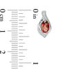 Thumbnail Image 3 of Garnet and Lab-Created White Sapphire Flame Pendant and Drop Earrings Set in Sterling Silver