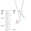 Thumbnail Image 1 of Diamond Accent High Heel with Heart Pendant in Sterling Silver and 10K Rose Gold