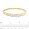 Thumbnail Image 1 of Lab-Created White Sapphire Loose Braid Bangle in Sterling Silver with 18K Gold Plate