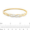 Lab-Created White Sapphire Loose Braid Bangle in Sterling Silver with 18K Gold Plate