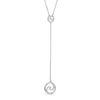Thumbnail Image 0 of 0.15 CT. T.W. Diamond Swirl "Y" Necklace in Sterling Silver - 38"