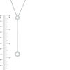 Thumbnail Image 2 of 0.23 CT. T.W. Diamond Open Circle "Y" Necklace in Sterling Silver - 38"